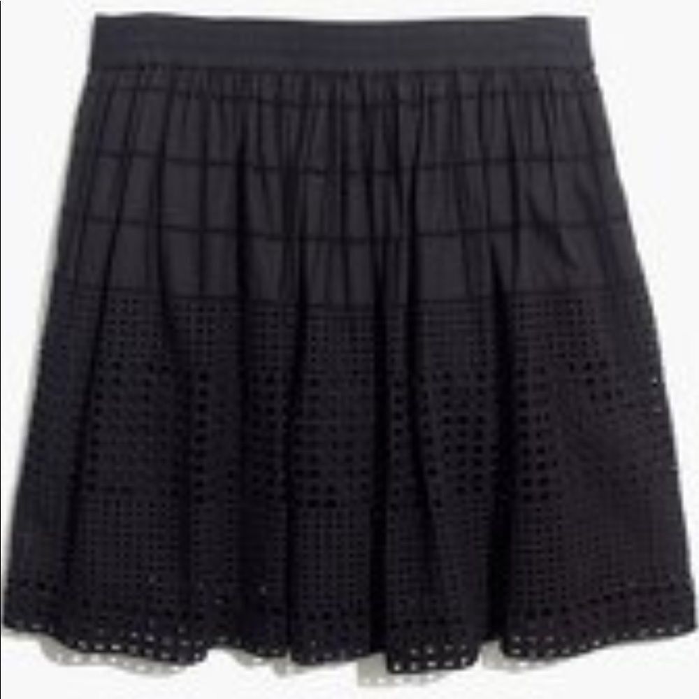 Madewell Beachhouse Black Eyelet Lace Mini Skirt Size XXS